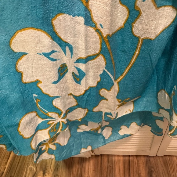 Mlle Gabrielle Turquoise Floral Hi-Lo Dress - Picture 3 of 3